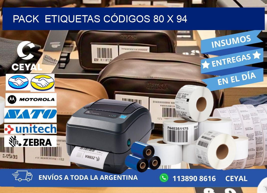 Pack  ETIQUETAS CÓDIGOS 80 x 94