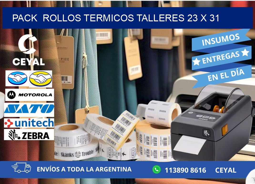 Pack  ROLLOS TERMICOS TALLERES 23 x 31