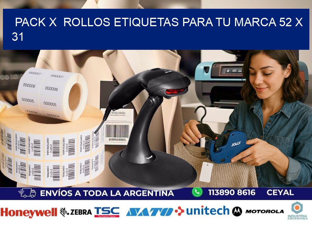 Pack X Rollos Etiquetas para tu marca 52 x 31