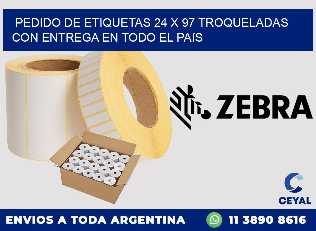 Pedido de etiquetas 24 x 97 troqueladas con entrega en todo el país