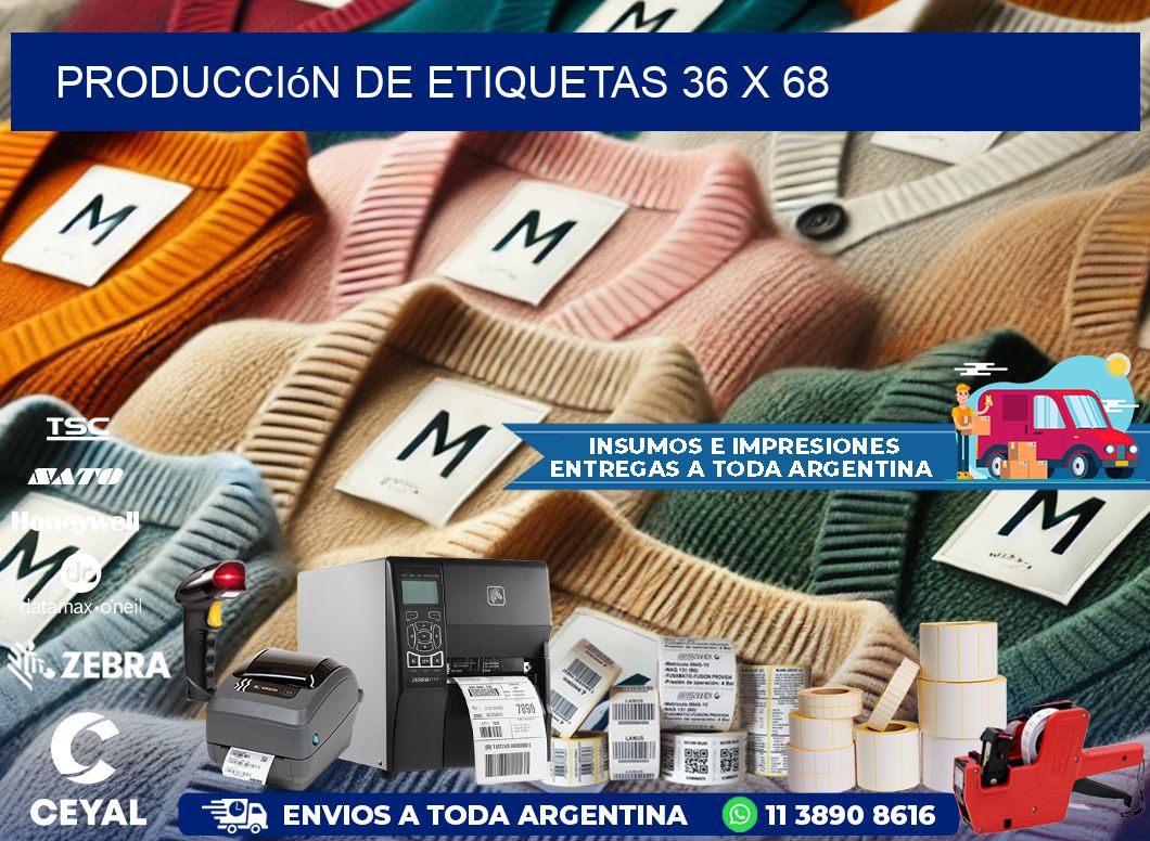 Producción de etiquetas 36 x 68