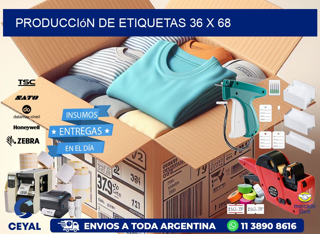 Producción de etiquetas 36 x 68