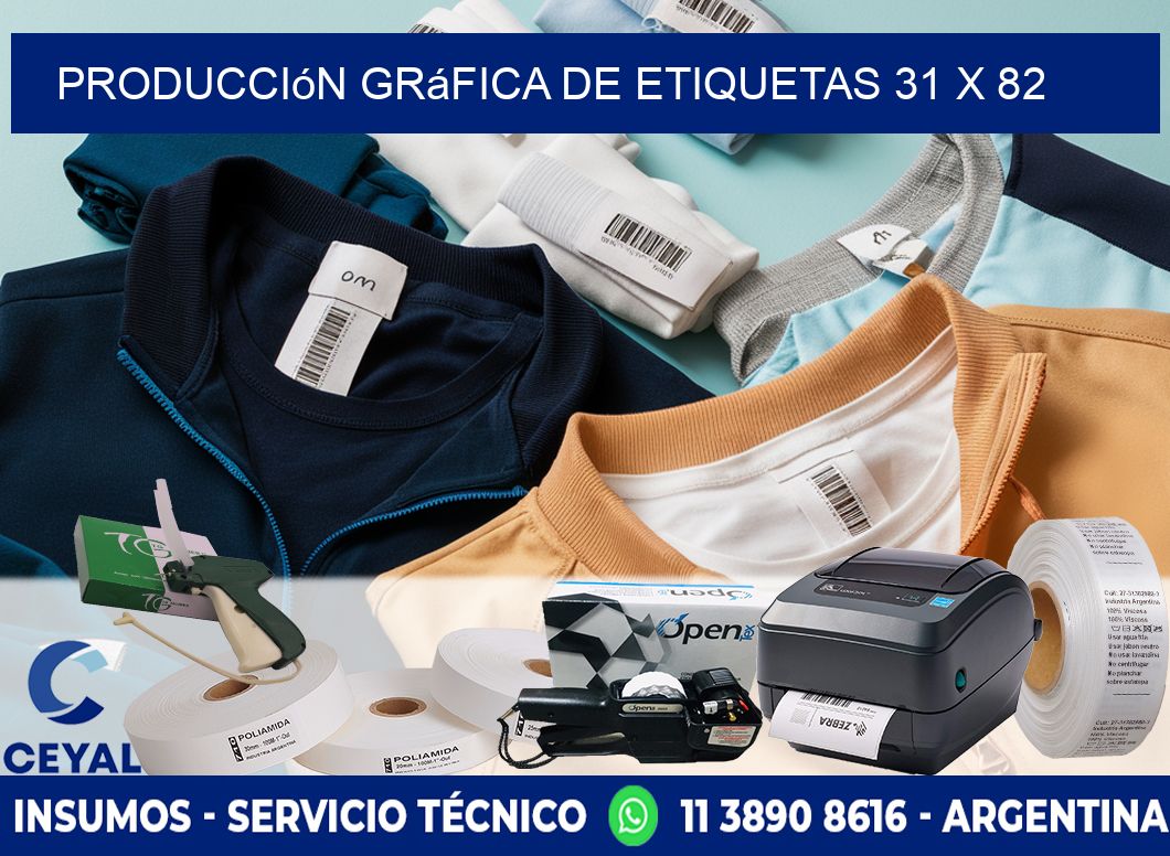 Producción gráfica de etiquetas 31 x 82