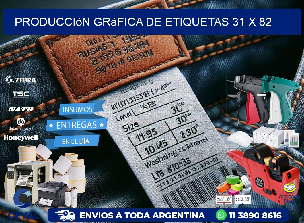 Producción gráfica de etiquetas 31 x 82