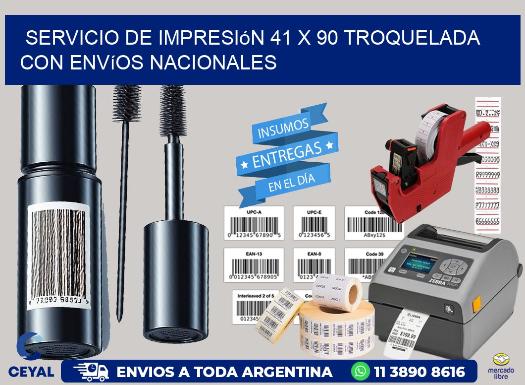 Servicio de impresión 41 x 90 troquelada con envíos nacionales