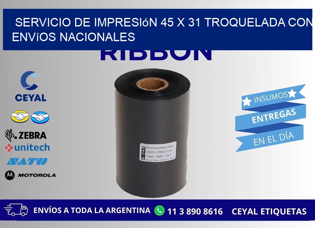 Servicio de impresión 45 x 31 troquelada con envíos nacionales