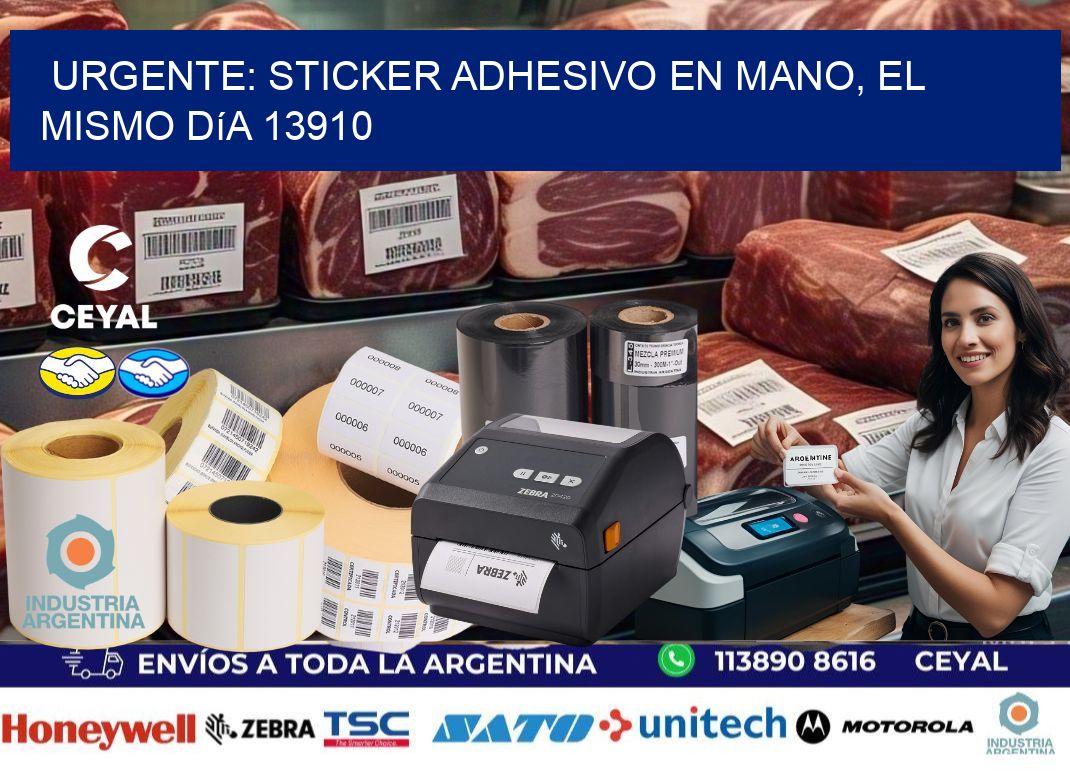 Urgente: Sticker adhesivo en Mano, el Mismo Día 13910