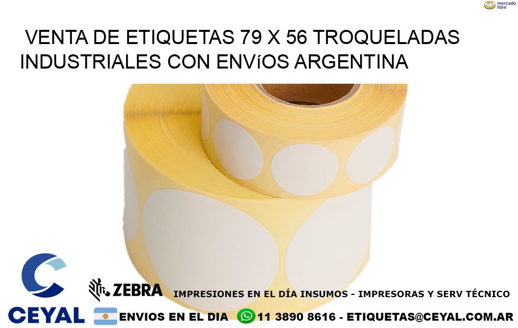 Venta de etiquetas 79 x 56 troqueladas industriales con envíos Argentina