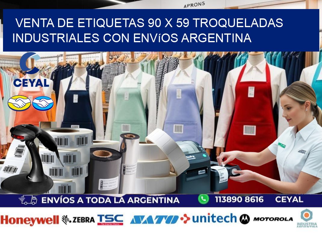 Venta de etiquetas 90 x 59 troqueladas industriales con envíos Argentina