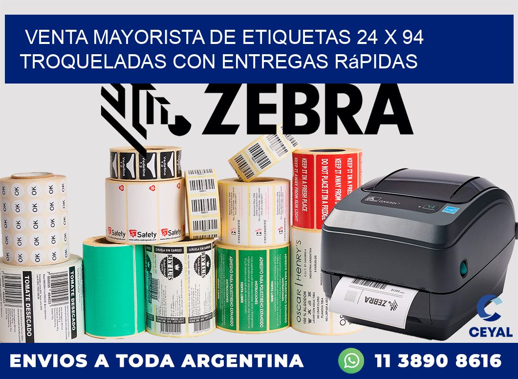 Venta mayorista de etiquetas 24 x 94 troqueladas con entregas rápidas