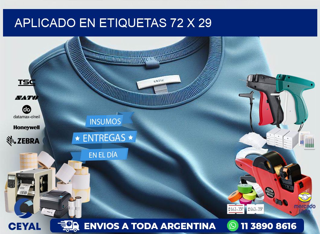 aplicado en etiquetas 72 x 29