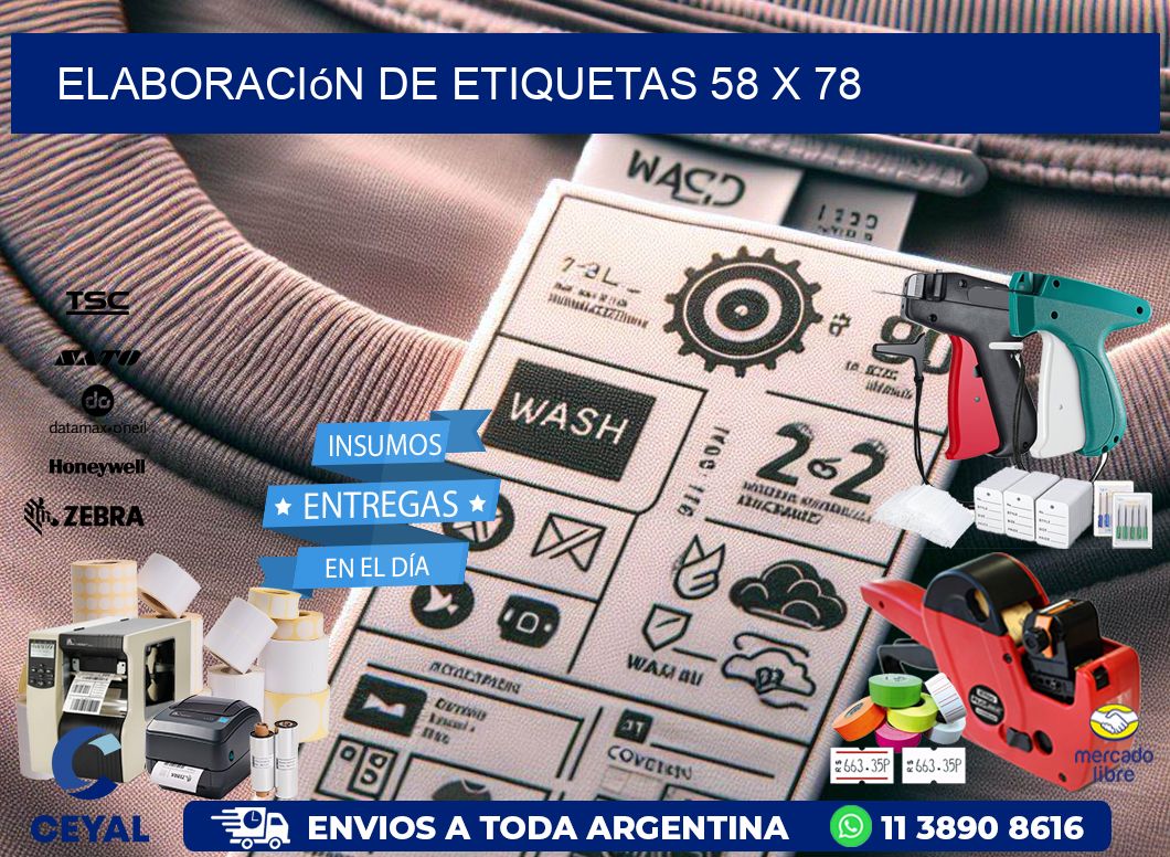 elaboración de etiquetas 58 x 78