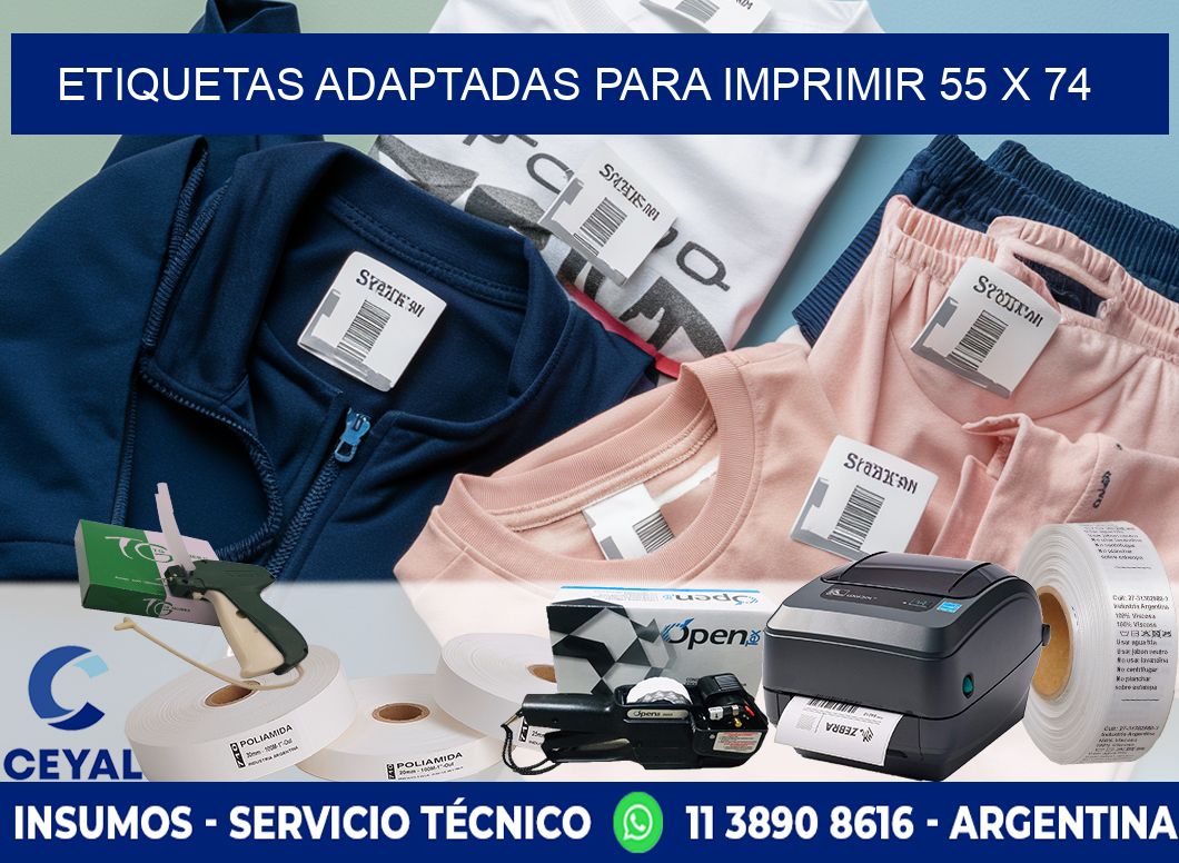 etiquetas adaptadas para imprimir 55 x 74
