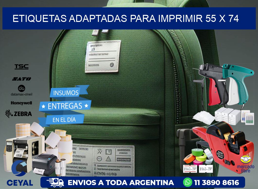 etiquetas adaptadas para imprimir 55 x 74