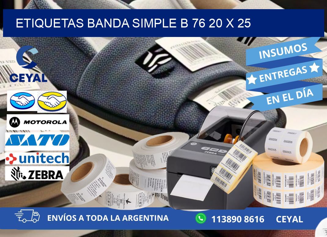 etiquetas banda simple b 76 20 x 25