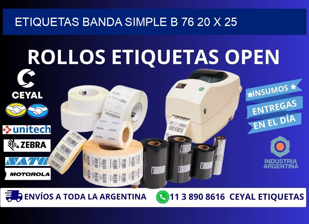 etiquetas banda simple b 76 20 x 25