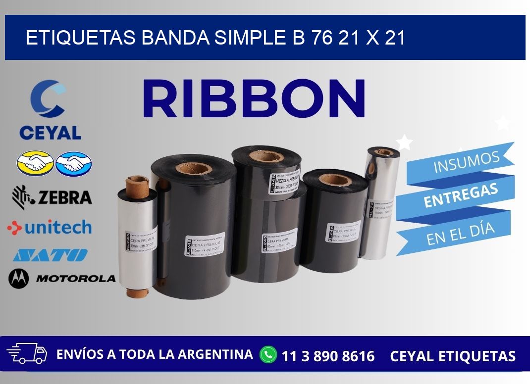 etiquetas banda simple b 76 21 x 21
