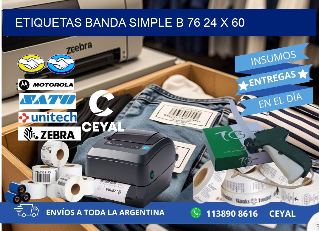 etiquetas banda simple b 76 24 x 60