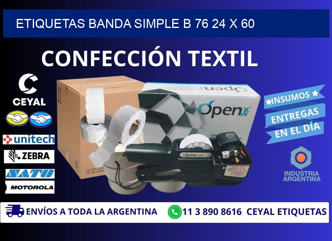etiquetas banda simple b 76 24 x 60