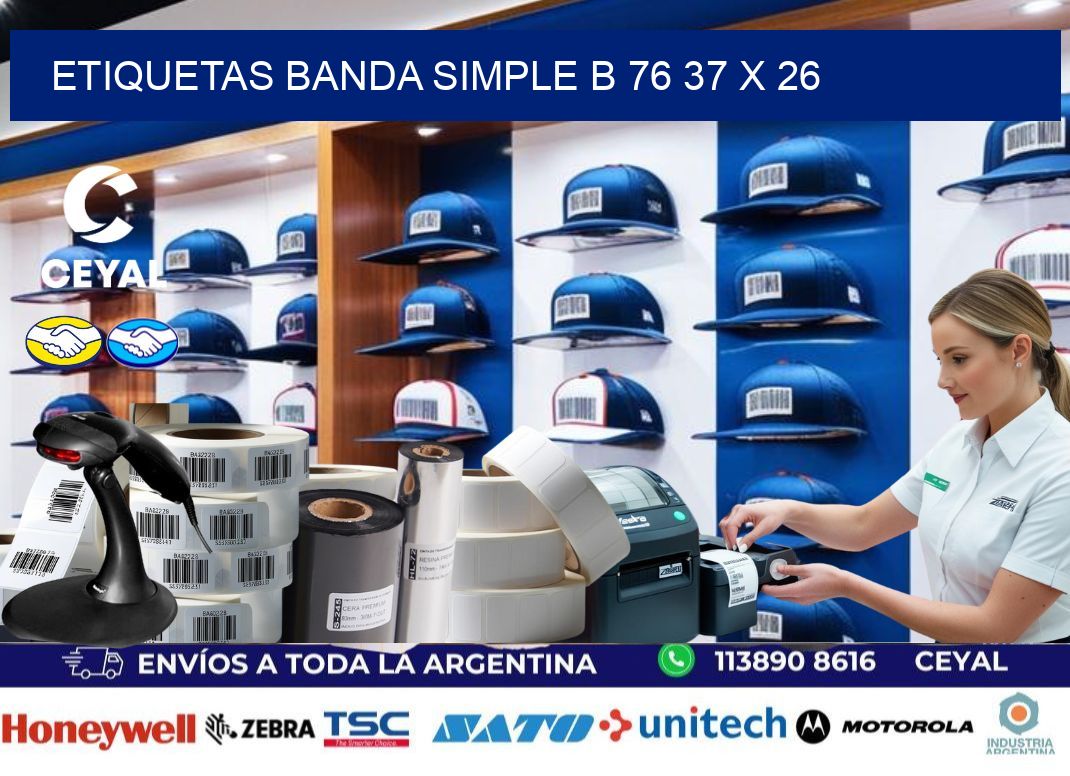 etiquetas banda simple b 76 37 x 26