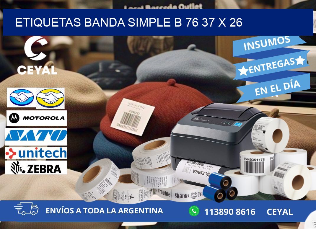 etiquetas banda simple b 76 37 x 26