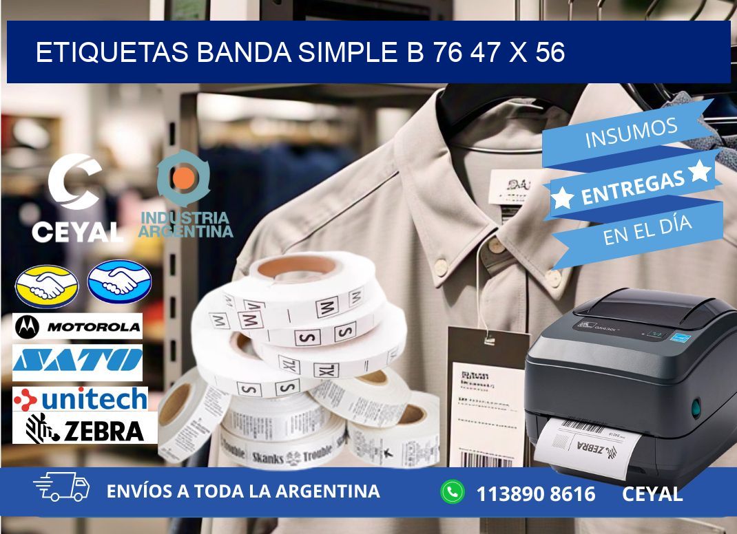 etiquetas banda simple b 76 47 x 56