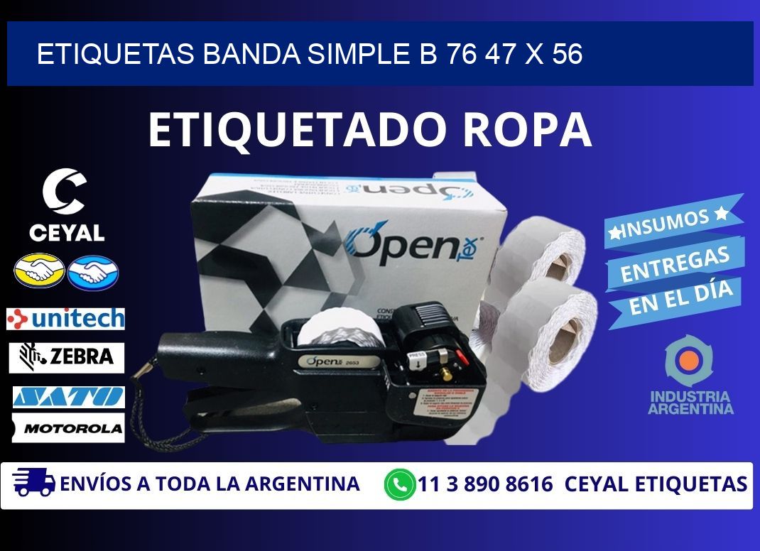 etiquetas banda simple b 76 47 x 56