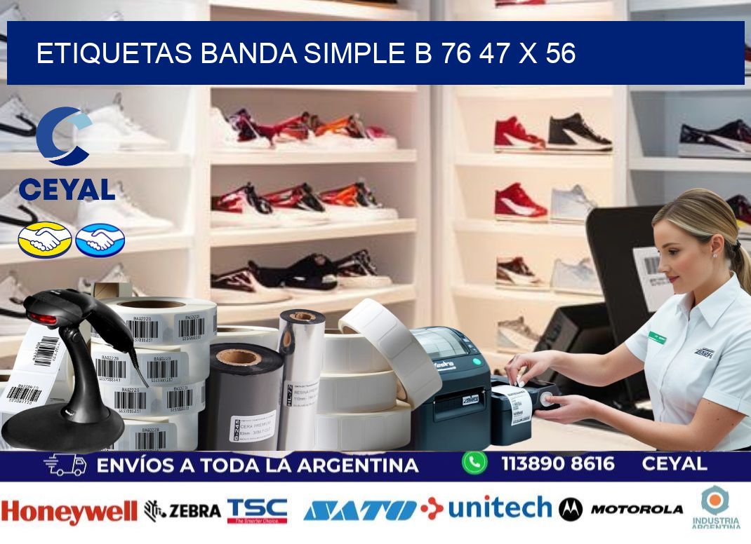 etiquetas banda simple b 76 47 x 56