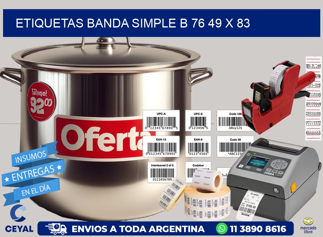 etiquetas banda simple b 76 49 x 83