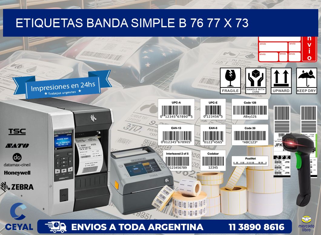 etiquetas banda simple b 76 77 x 73