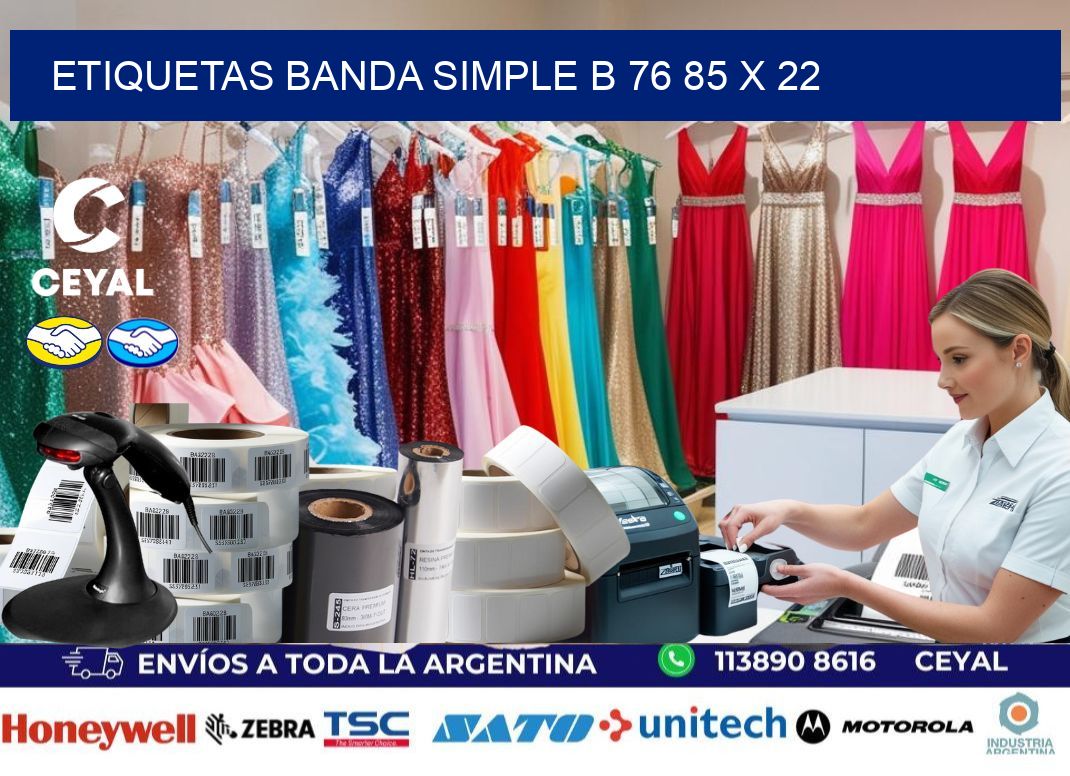 etiquetas banda simple b 76 85 x 22