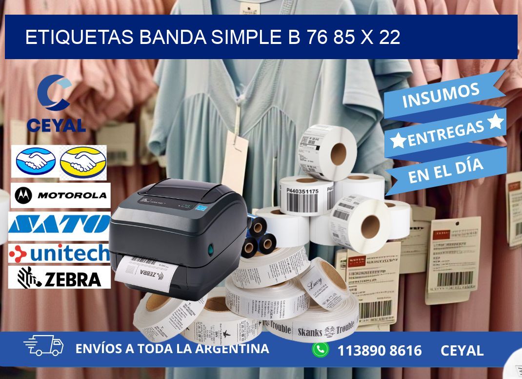 etiquetas banda simple b 76 85 x 22