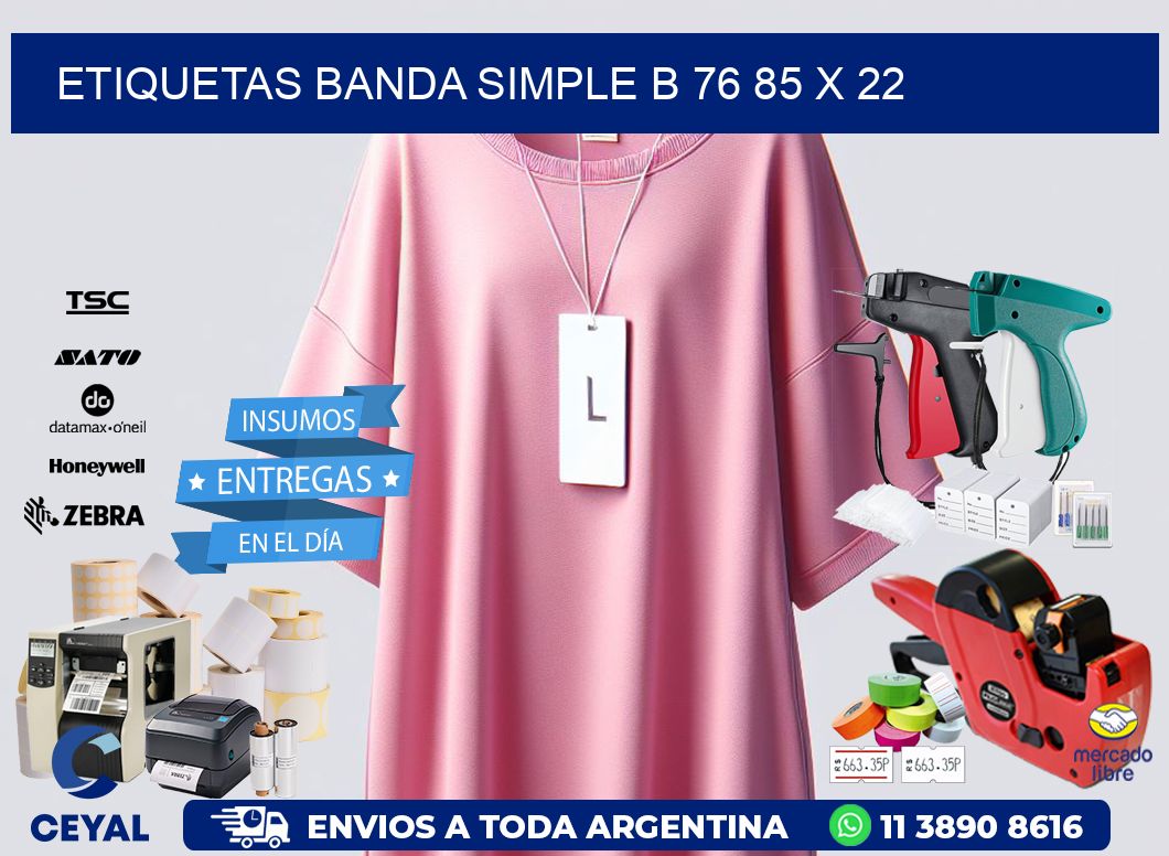 etiquetas banda simple b 76 85 x 22