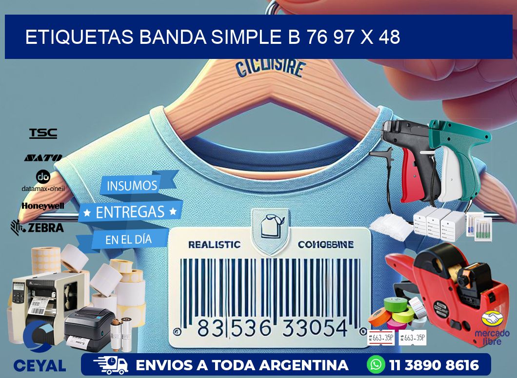 etiquetas banda simple b 76 97 x 48