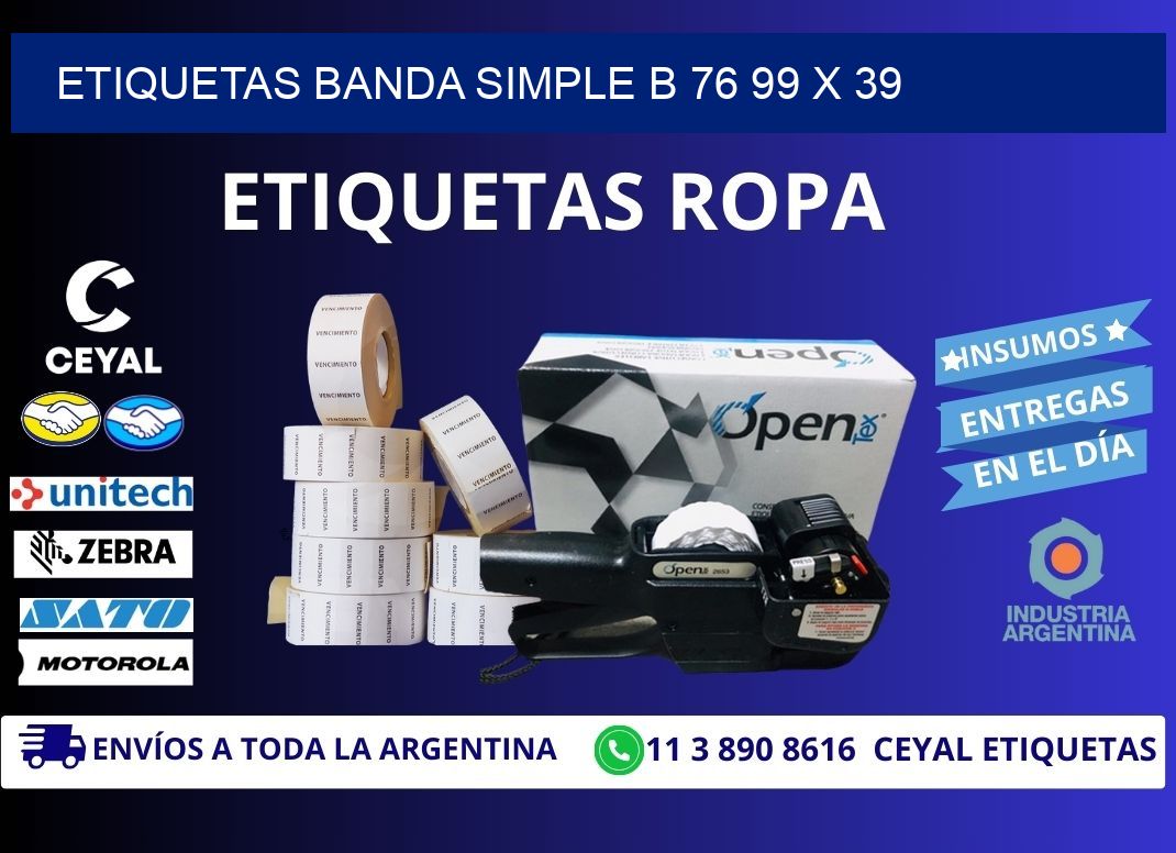 etiquetas banda simple b 76 99 x 39