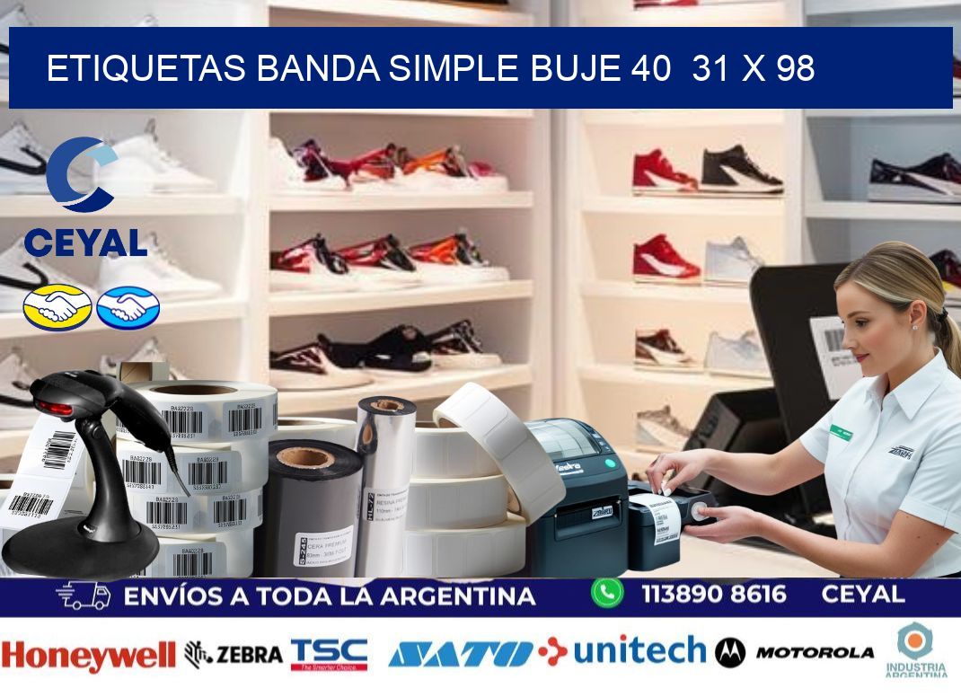 etiquetas banda simple buje 40  31 x 98