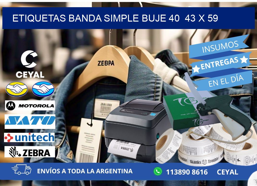 etiquetas banda simple buje 40  43 x 59