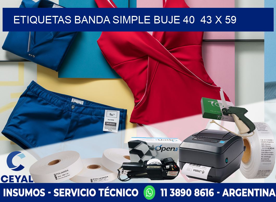 etiquetas banda simple buje 40  43 x 59