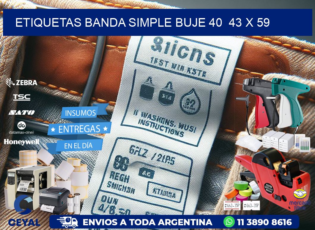 etiquetas banda simple buje 40  43 x 59