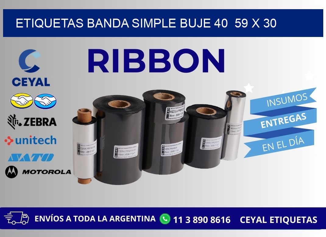 etiquetas banda simple buje 40 59 x 30