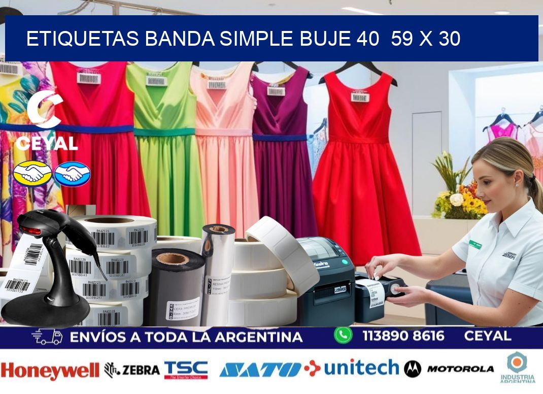 etiquetas banda simple buje 40  59 x 30
