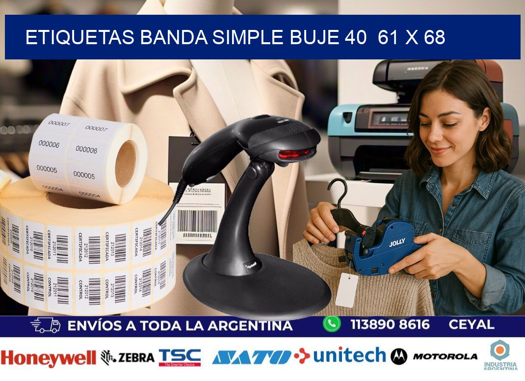 etiquetas banda simple buje 40 61 x 68
