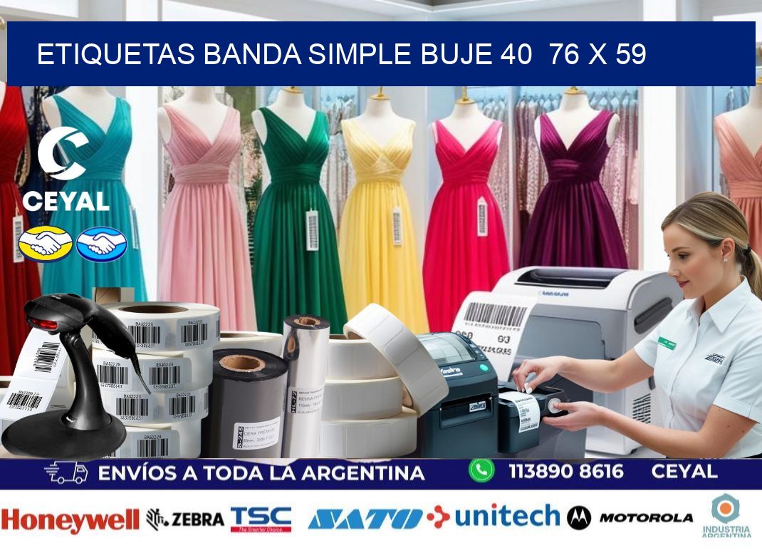 etiquetas banda simple buje 40  76 x 59