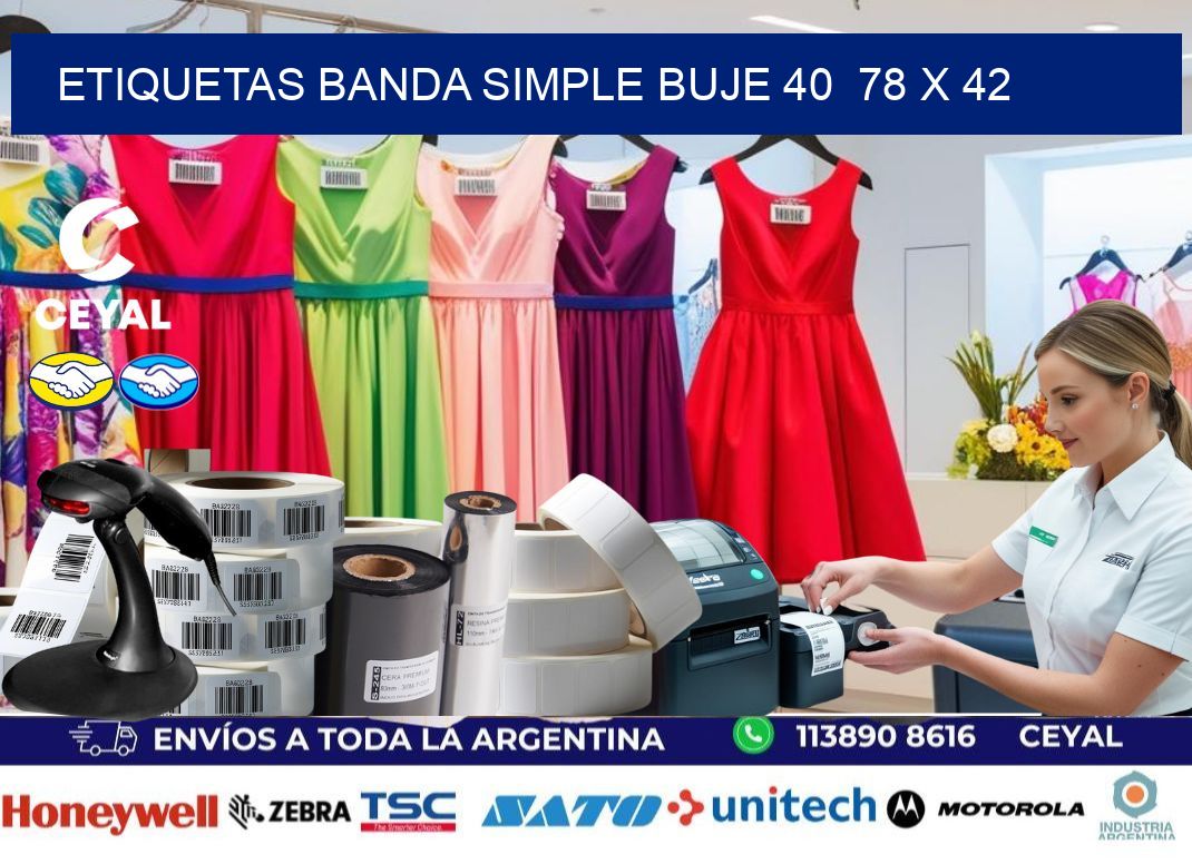 etiquetas banda simple buje 40  78 x 42