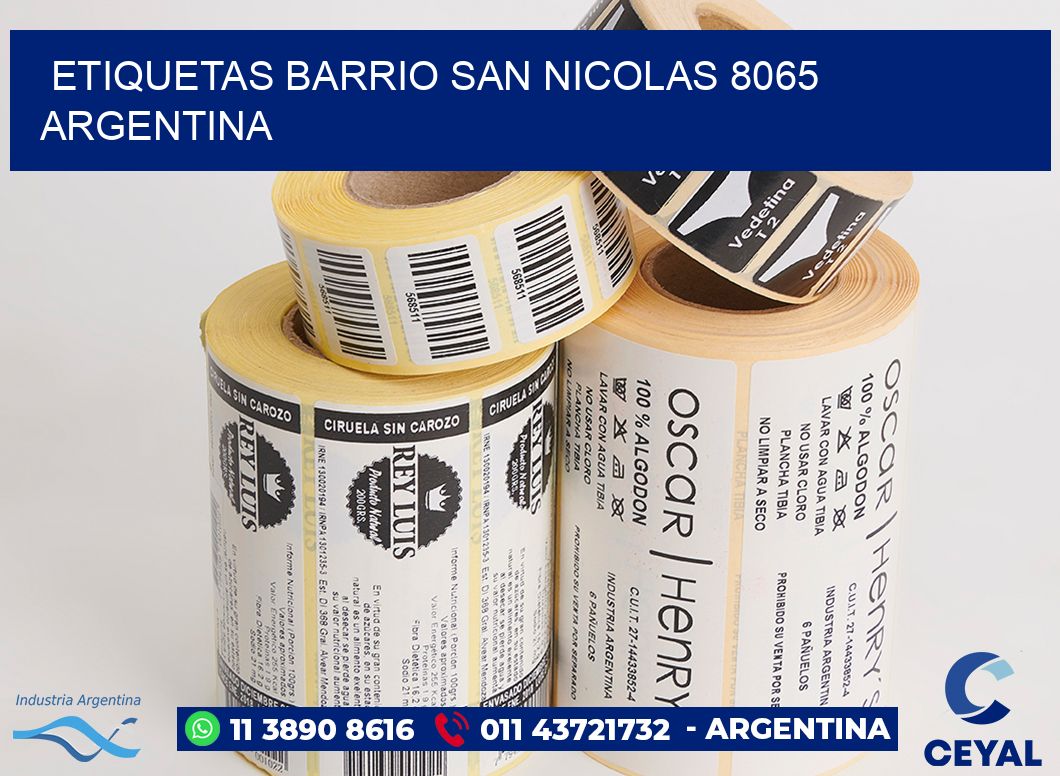 etiquetas barrio san nicolas 8065 argentina