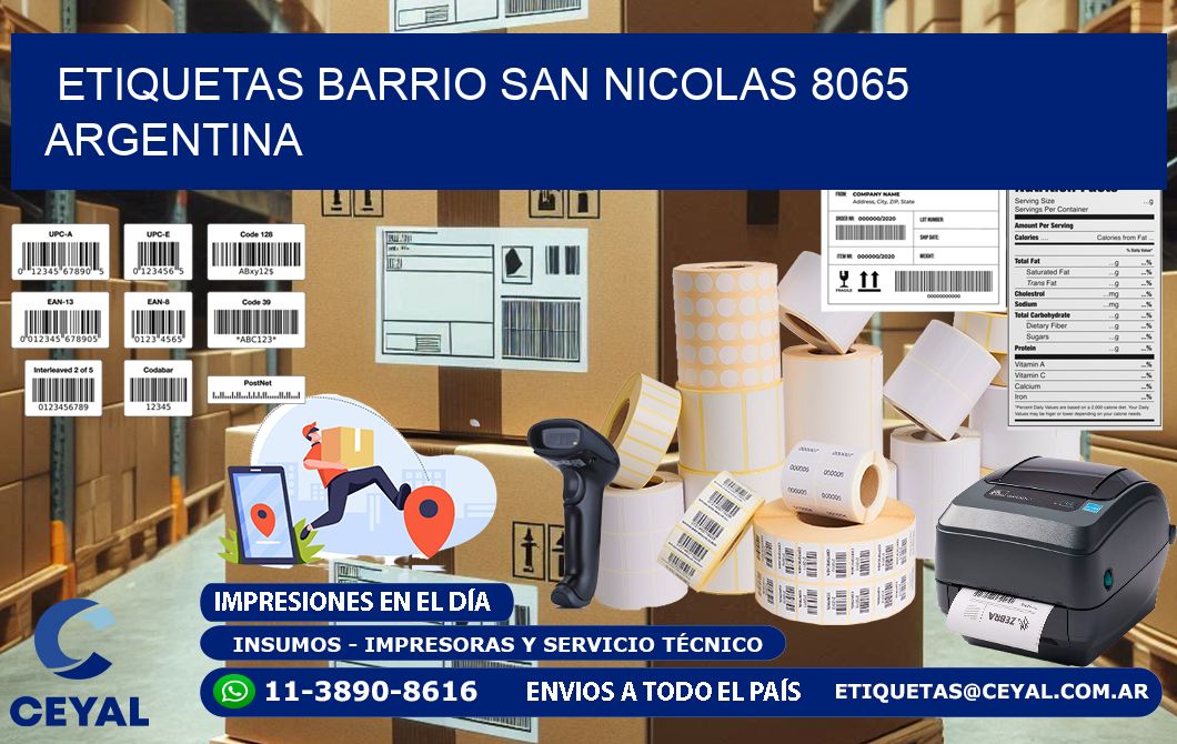 etiquetas barrio san nicolas 8065 argentina