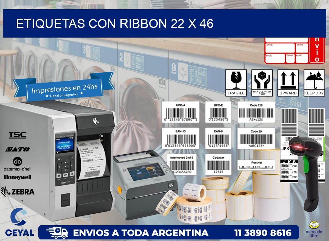etiquetas con ribbon 22 x 46