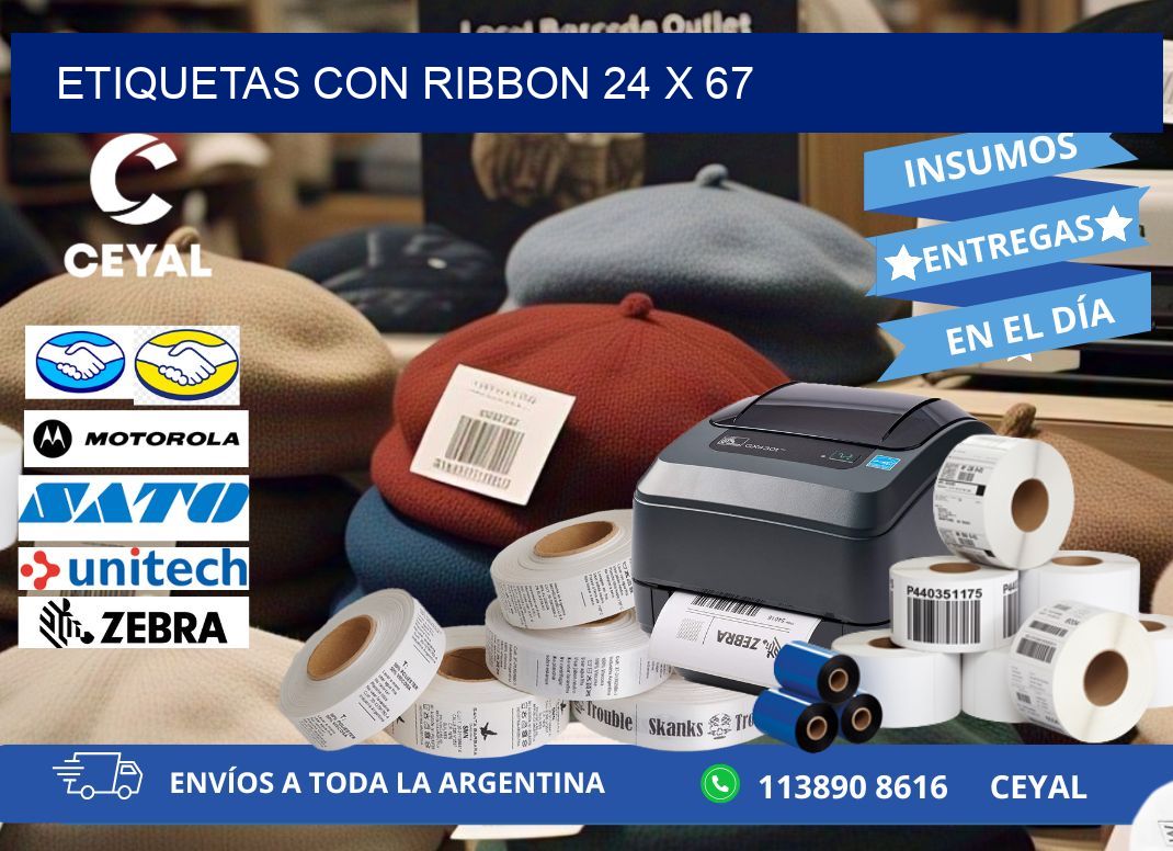etiquetas con ribbon 24 x 67