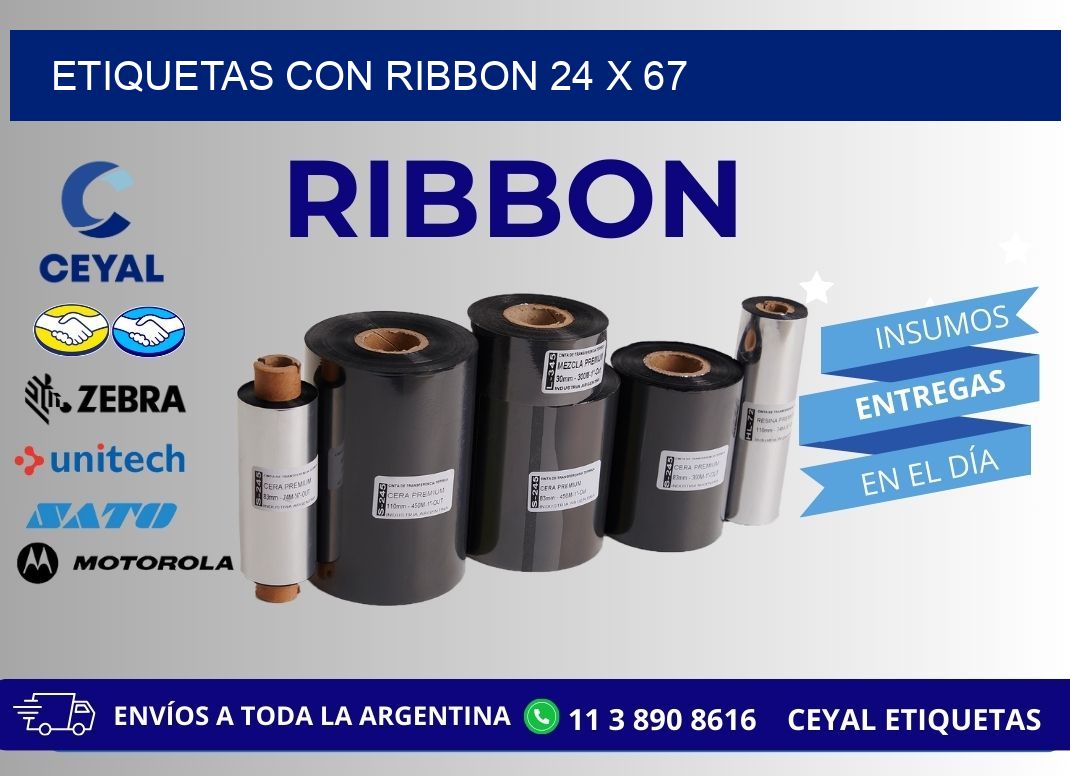 etiquetas con ribbon 24 x 67
