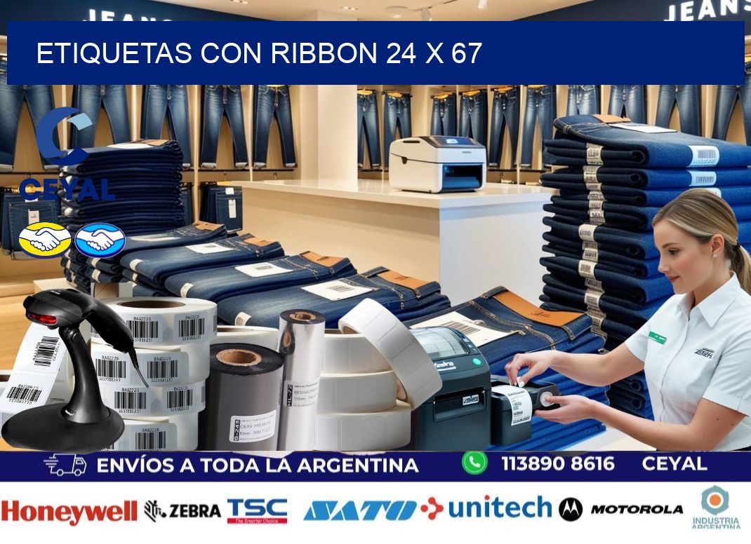 etiquetas con ribbon 24 x 67